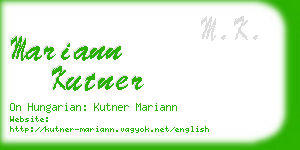 mariann kutner business card